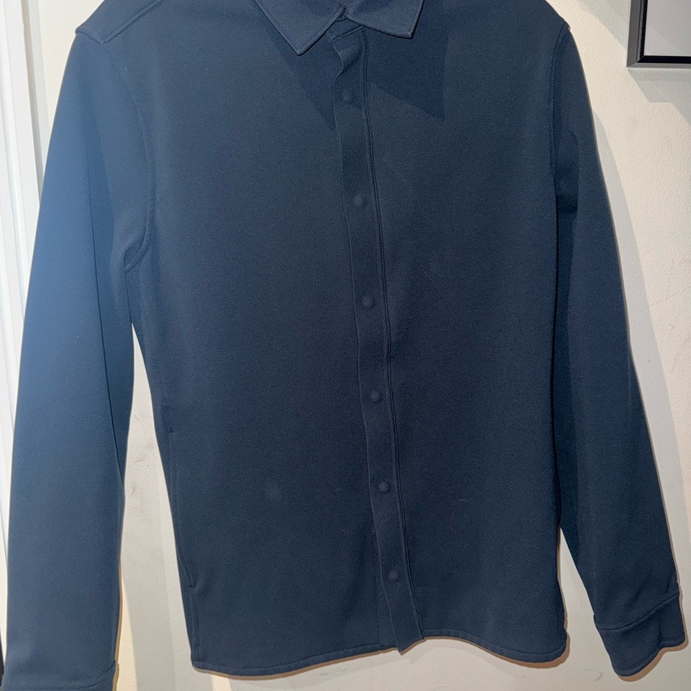 lululemon athletica Men's Long Sleeve Button-Down Shirt Jacket Navy Blue